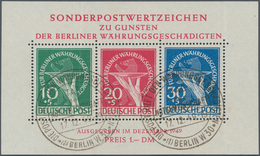 Berlin: 1949, Währungsgeschädigte Blockausgabe Mit PLATTENFEHLER "Opferschale Mit Zusätzlichem Stric - Andere & Zonder Classificatie