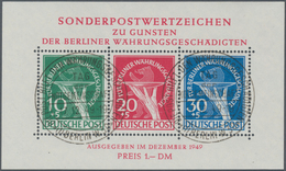 Berlin: 1949, Blockausgabe „Für Berliner Währungsgeschädigte” Mit ESST Vom 17.12.49, Der Block Ist M - Sonstige & Ohne Zuordnung