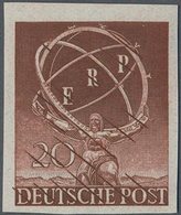 Berlin: 1950, 20 Pf "ERP" Ungezähnter PROBEDRUCK Postfrisch Mit Den üblichen Diagonalen Strichen (si - Autres & Non Classés