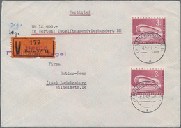 Berlin: 1960. Wertbrief über 12.400,- DM Mit MeF 2x 3 DM Kongresshalle Portogerecht Von Fa. Krug, Be - Sonstige & Ohne Zuordnung