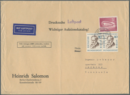 Berlin: 1959: Umschlag Ca. 22 X 16 Cm. Firma Heinrich Salomon Als Luftpost-Drucksache DM 3,80 – 3.- - Autres & Non Classés