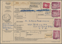 Berlin: 3 DM Stadtbilder 4 St. (dabei Paar) U. 20 Pf. Heuss Medallion Zusammen Auf Übersee-Paketkart - Autres & Non Classés