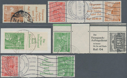 Berlin - Zusammendrucke: 1952, Bauten, 5 Gestempelte Zusammendrucke, Mi. Ca 800,- - Se-Tenant