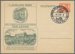 Berlin - Ganzsachen: 1950, Sonder-PK "100 Jahre OPD Berlin": Lot Von 3 Postkarten-Paaren 8 Pf /12 Pf - Other & Unclassified