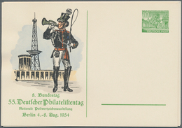 Berlin - Ganzsachen: 1954. Deutscher Philatelistentag. Lot Mit 4 Privat-Postkarten Berliner Bauwerke - Otros & Sin Clasificación