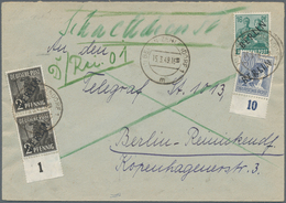 Berlin - Postschnelldienst: 2(Paar), 16 U. 80 Pf. Schwarzaufdruck Zusammen Auf Postschnelldienstbf. - Covers & Documents