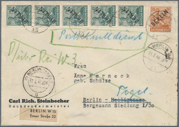 Berlin - Postschnelldienst: Senkr. 5er Streifen 16 U. 24 Pf. Schwarzaufdruck Zusammen Auf Postschnel - Covers & Documents