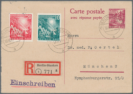 Berlin - Besonderheiten: Fr. Zone Rheinland Pfalz 20 Pf. Doppelkarte Mit Zusatzfrankatur Bund 10 U. - Other & Unclassified