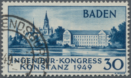 Französische Zone - Baden: 1949, 30 Pfg. Europäischer Ingenieur-Kongress In Konstanz, Entwertet "Ren - Other & Unclassified
