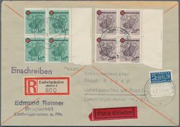 Französische Zone - Rheinland Pfalz: 1949, „Deutsches Rotes Kreuz”, Komplette Viererblock-Serie Und - Other & Unclassified