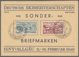 Französische Zone - Württemberg: 1949, "Skimeisterschaft Isny", Insgesamt Vier Komplette Sätze Auf D - Sonstige & Ohne Zuordnung