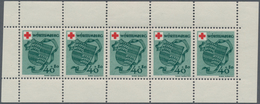 Französische Zone - Württemberg: 1949, Deutsches Rotes Kreuz 40 + 20 Pf Grün Im Kleinbogen Zu 5 Stüc - Other & Unclassified