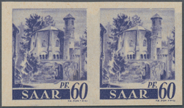 Saarland (1947/56): 1947, 60 Pf "der Alte Turm" Im 4er-Block Ungezähnt Postfrisch, Mi 1.200.- - Nuevos