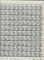 Saarland (1947/56): 1947, "10 C. Auf 2 Pfg. Neuauflage" Im Kompletten Postfrischen Bogen Mit Verscho - Unused Stamps