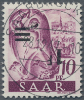 Saarland (1947/56): 1947, Freimarke 1 F Auf 10 Pfg. Mit Kopfstehendem Aufdruck, Zentrisch Klar Entwe - Unused Stamps