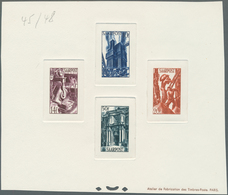 Saarland (1947/56): 1948, Freimarken 10 Bis 50 Fr. Als "Èpreuve Collective", Farbdruck Auf Kartonpap - Unused Stamps