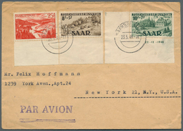 Saarland (1947/56): 1949, Jugendherbergswerk 8 Fr. Mit Anhängendem Leerfeld, 10 Fr. Aus Der Bogeneck - Unused Stamps