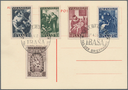 Saarland (1947/56): 1949, 8+2 Fr Bis 50+20 Fr Volkshilfe Komplett Mit IBASA-SoStpl. Auf IBASa-SoKte. - Ongebruikt