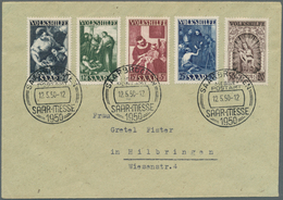 Saarland (1947/56): 1949, Volkshilfe, Satzfrankatur Auf Brief Von "SAARBRÜCKEN MESSE-POSTAMT 12.5.50 - Neufs