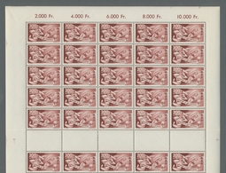 Saarland (1947/56): 1950, "Europarat", Kompletter Postfrischer Bogensatz Mit Druckdaten, Zwischenste - Unused Stamps