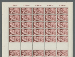 Saarland (1947/56): 1950, "Europarat", Kompletter Postfrischer Bogensatz Mit Druckdaten, Zwischenste - Ungebraucht