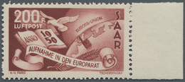 Saarland (1947/56): 1950, 200 Fr Mit PLATTENFEHLER "Punkt Hinter F", Tadellos Postfrisch, Mi 800.- - Neufs