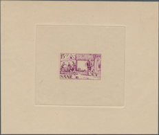Saarland (1947/56): 1956, 15+5 Fr Rotes Kreuz - 2 Künstlerblocks In Farbe Schwarz Und Hellviolett Im - Unused Stamps