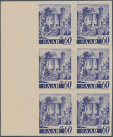 Saarland (1947/56): 1947, Freimarken "Saar I", 3 Pfg. Bis 60 Pfg., Zehn Werte Je In Ungezähnten 6er- - Ongebruikt