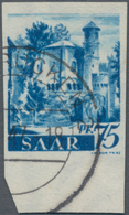 Saarland (1947/56): 1947, 75 Pfg. Alter Turm Mit Seltenem Wasserzeichen 1 X UNGEZÄHNT, Fotoattest Ne - Neufs