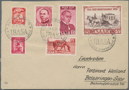 Saarland (1947/56): 1949/1950, 15+5 Fr Pferde, 15+5 Fr Kolping U. 15+5 Fr IBASA MiF A. Brief, 15+5 K - Ongebruikt
