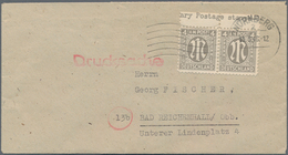 Bizone: 1946. Waggerechtes Paar 4 Pf OR-Feld 3+4 Br I Plattenfehler "stamps" Statt "Stamps" Aus Scha - Other & Unclassified