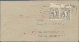 Bizone: 1946. Waggerechtes Paar 4 Pf OR-Feld 3+4 Br I Plattenfehler "stamps" Statt "Stamps" Aus Scha - Autres & Non Classés