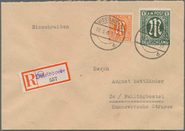 Bizone: 1946, AM-Post 8 Pf Und 1 RM Als Portogerechte Mischfrankatur Auf R-Brief Ab "VISSELHÖVEDE B - Altri & Non Classificati