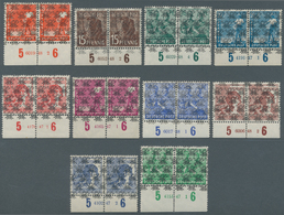 Bizone: 1948, Freimarken Ex. 8 Pf Bis 84 Pf Arbeiterserie, 10 Werte Je Im Waagerechten Postfrischen - Autres & Non Classés