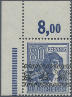 Bizone: 1948, 80 Pf Bandaufdruck Aus Der Linken Oberen Bogenecke Durchgezähnt, Postfrisch, Mi 350.- - Altri & Non Classificati