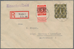 Bizone: 1948, 1 RM Ziffern Mit Netzaufdruck Und 8 Pf Bandaufdruck Auf R-Brief Ab "WETZLAR 2.9.48" Na - Other & Unclassified