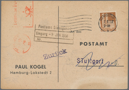 Bizone: 1949, 4 Pf Bauten, Eng Gezähnt, Zusammen Mit 1 Pf Postfreistempel, Portogerecht Auf Anschrif - Other & Unclassified