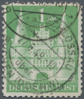 Bizone: 1952, Bautenserie 1 DM Grün Gebraucht "(17a) SCHLOSSAU / A / 27.6.49. - 10" Attest Novak BPP - Autres & Non Classés
