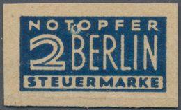 Bizone - Zwangszuschlagsmarken: 1948, 2 Pf Notopfermarke Geschnitten Mit Druck Auf Ungummiertem Sämi - Sonstige & Ohne Zuordnung