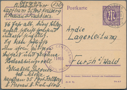 Bizone - Ganzsachen: 1945, 6 Pf Violett AM-Post Ganzsachenkarte Ohne Klammer Nach "(8.45" Im Druckve - Other & Unclassified