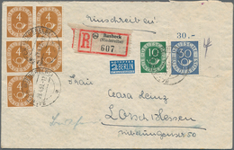 Bundesrepublik Deutschland: 1953, 30 Pfg. Posthorn Aus Der Bogenecke Rechts Oben Zus. Mit 5x4 Pfg. U - Sonstige & Ohne Zuordnung