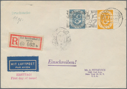 Bundesrepublik Deutschland: 1952, 50 Pf Und 70 Pf Posthorn, Je Vom Linken Rand Auf überfrankiertem L - Other & Unclassified
