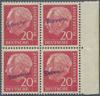 Bundesrepublik Deutschland: 1960. Heuss I 20 Pf Im SR-4er-Block, Jede Marke Mit Aufdruck "Entwertet" - Andere & Zonder Classificatie