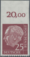 Bundesrepublik Deutschland: 1954, Heuss 25 Pfg. Oberrandmarke, Nur Unten Gezähnt, Postfrisch, Origin - Altri & Non Classificati