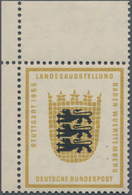 Bundesrepublik Deutschland: 1955, 10 Pf Landesausstellung BaWü, Wz. 4 Vd, Linkes Oberes Eckrandstück - Altri & Non Classificati