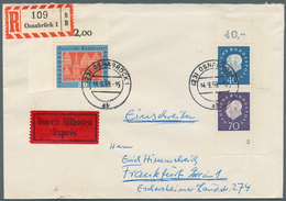 Bundesrepublik Deutschland: 1959, Freimarken Heuss III, R-Brief Per Express Mit 40 Pf Eckrand Oben R - Otros & Sin Clasificación