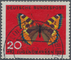 Bundesrepublik Deutschland: 1962, 20 + 10 Pf Jugend "Schmetterlinge", OHNE Wasserzeichen, Sauber Ges - Autres & Non Classés