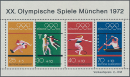 Bundesrepublik Deutschland: 1972, Blockausgabe „Olympische Spiele Sportler” Block Mit Starker Passer - Andere & Zonder Classificatie