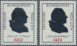 Bundesrepublik Deutschland: 1974, 40 Pfg. Klopstock Mit Abart "Namenszug Halbkreisförmig Fehlend", P - Other & Unclassified