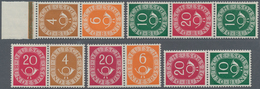 Bundesrepublik - Zusammendrucke: 1951 Zusammendrucke Aus Posthorn-MH 1, Mit H-Blatt 1 Und Den Angege - Se-Tenant